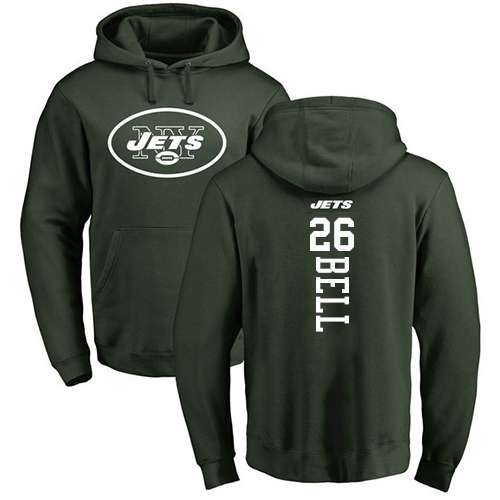 New York Jets Men Green LeVeon Bell Backer NFL Football #26 Pullover Hoodie Sweatshirts